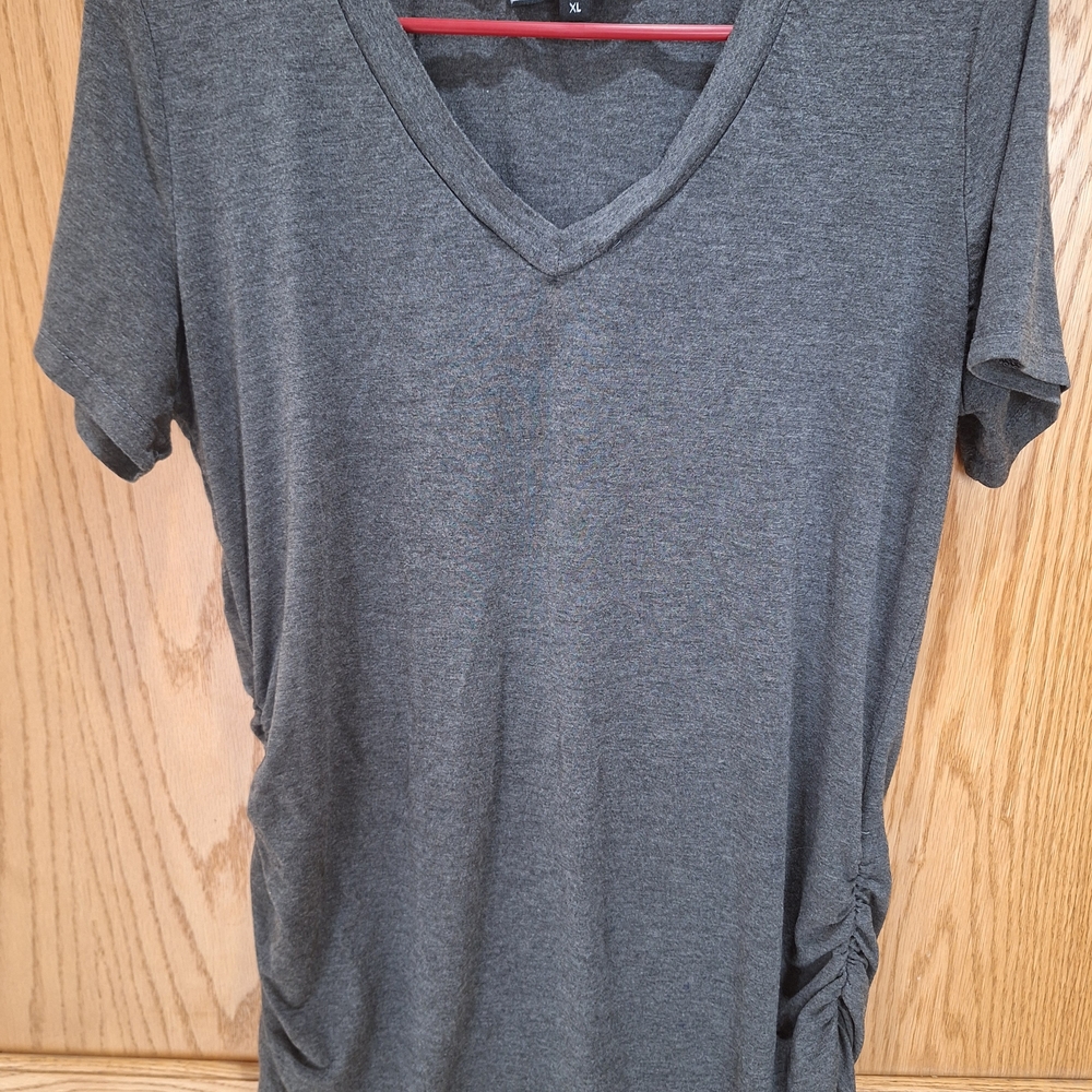 Women's Grey Maternity Short Sleeve Shirt